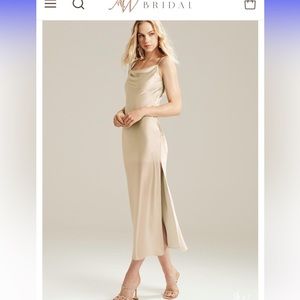 Bridesmaid dress in champagne colour, graziosa AW bridal